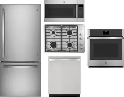 5 Piece Package Includes Refrigerator, Cooktop, Wall Oven, Microwave And Dishwasher