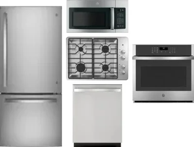 5 Piece Package Includes Refrigerator, Cooktop, Wall Oven, Microwave And Dishwasher