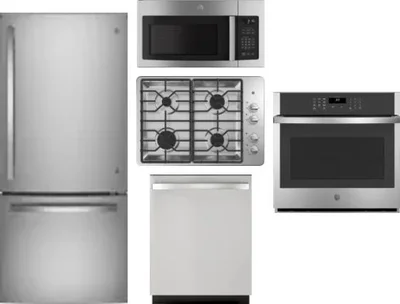 5 Piece Package Includes Refrigerator, Cooktop, Wall Oven, Microwave And Dishwasher
