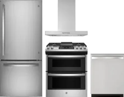 4 Piece Package Includes Refrigerator, Range, Hood And Dishwasher