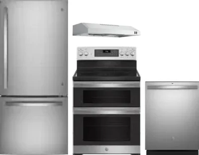 4 Piece Package Includes Refrigerator, Range, Hood And Dishwasher