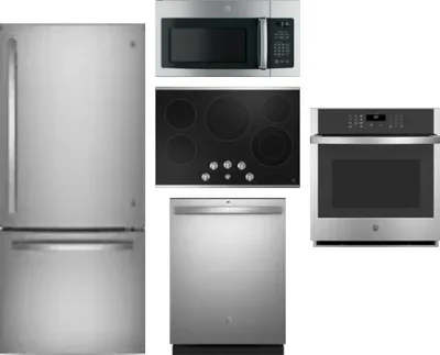 5 Piece Package Includes Refrigerator, Cooktop, Wall Oven, Microwave And Dishwasher