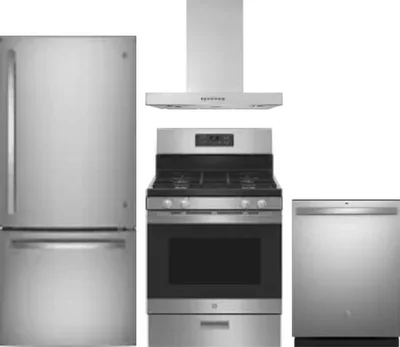 4 Piece Package Includes Refrigerator, Range, Hood And Dishwasher