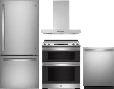 4 Piece Package Includes Refrigerator, Range, Hood And Dishwasher