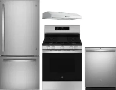 4 Piece Package Includes Refrigerator, Range, Hood And Dishwasher