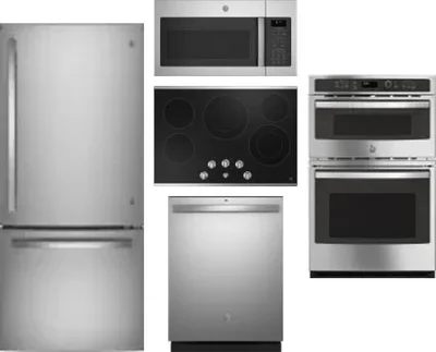 5 Piece Package Includes Refrigerator, Cooktop, Wall Oven, Microwave And Dishwasher