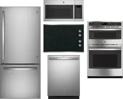 5 Piece Package Includes Refrigerator, Cooktop, Wall Oven, Microwave And Dishwasher