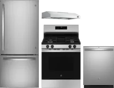 4 Piece Package Includes Refrigerator, Range, Hood And Dishwasher