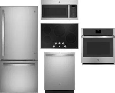 5 Piece Package Includes Refrigerator, Cooktop, Wall Oven, Microwave And Dishwasher