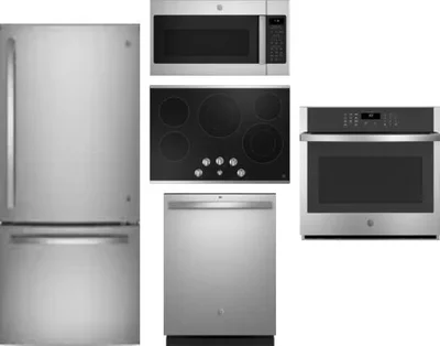 5 Piece Package Includes Refrigerator, Cooktop, Wall Oven, Microwave And Dishwasher