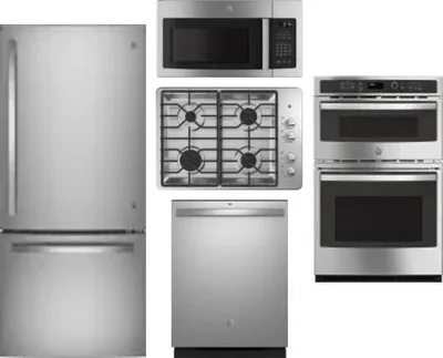 5 Piece Package Includes Refrigerator, Cooktop, Wall Oven, Microwave And Dishwasher