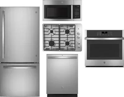 5 Piece Package Includes Refrigerator, Cooktop, Wall Oven, Microwave And Dishwasher