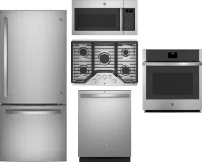5 Piece Package Includes Refrigerator, Cooktop, Wall Oven, Microwave And Dishwasher