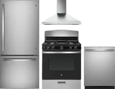4 Piece Package Includes Refrigerator, Range, Hood And Dishwasher