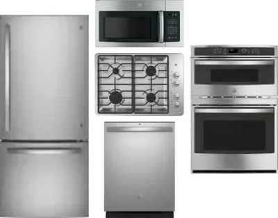 5 Piece Package Includes Refrigerator, Cooktop, Wall Oven, Microwave And Dishwasher