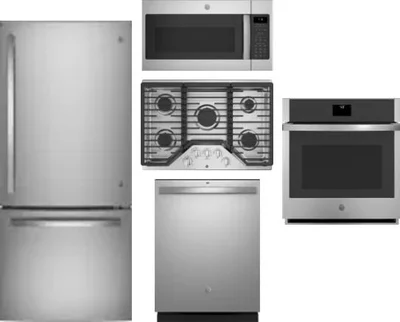 5 Piece Package Includes Refrigerator, Cooktop, Wall Oven, Microwave And Dishwasher