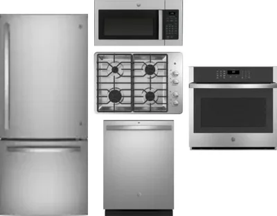 5 Piece Package Includes Refrigerator, Cooktop, Wall Oven, Microwave And Dishwasher