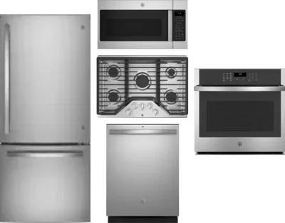 5 Piece Package Includes Refrigerator, Cooktop, Wall Oven, Microwave And Dishwasher