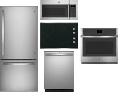 5 Piece Package Includes Refrigerator, Cooktop, Wall Oven, Microwave And Dishwasher