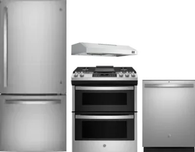 4 Piece Package Includes Refrigerator, Range, Hood And Dishwasher