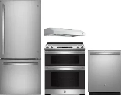 4 Piece Package Includes Refrigerator, Range, Hood And Dishwasher