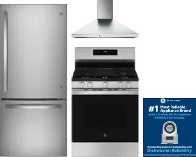 4 Piece Package Includes Refrigerator, Range, Hood And Dishwasher