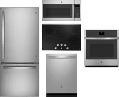 5 Piece Package Includes Refrigerator, Cooktop, Wall Oven, Microwave And Dishwasher