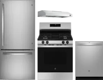 4 Piece Package Includes Refrigerator, Range, Hood And Dishwasher