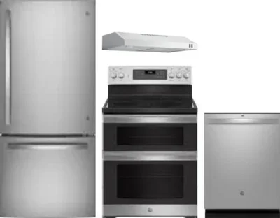4 Piece Package Includes Refrigerator, Range, Hood And Dishwasher