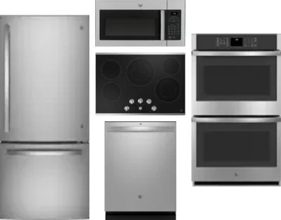 5 Piece Package Includes Refrigerator, Cooktop, Wall Oven, Microwave And Dishwasher