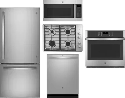 5 Piece Package Includes Refrigerator, Cooktop, Wall Oven, Microwave And Dishwasher