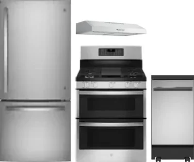 4 Piece Package Includes Refrigerator, Range, Hood And Dishwasher