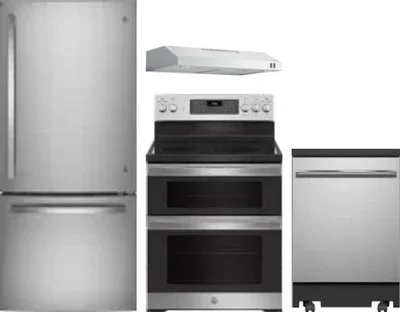 4 Piece Package Includes Refrigerator, Range, Hood And Dishwasher