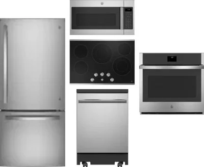 5 Piece Package Includes Refrigerator, Cooktop, Wall Oven, Microwave And Dishwasher