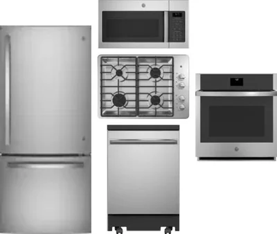 5 Piece Package Includes Refrigerator, Cooktop, Wall Oven, Microwave And Dishwasher