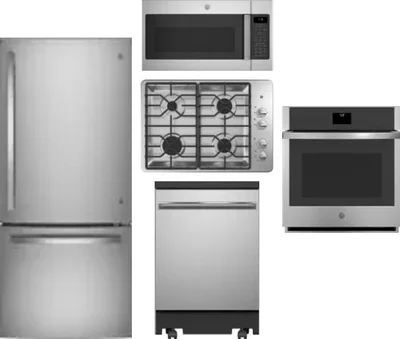 5 Piece Package Includes Refrigerator, Cooktop, Wall Oven, Microwave And Dishwasher