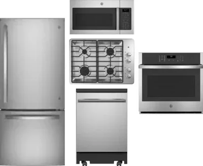 5 Piece Package Includes Refrigerator, Cooktop, Wall Oven, Microwave And Dishwasher