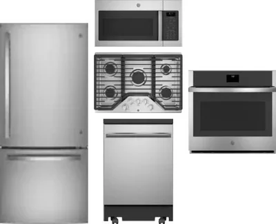 5 Piece Package Includes Refrigerator, Cooktop, Wall Oven, Microwave And Dishwasher