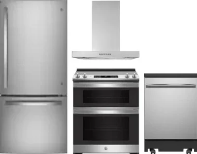 4 Piece Package Includes Refrigerator, Range, Hood And Dishwasher