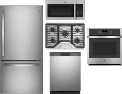 5 Piece Package Includes Refrigerator, Cooktop, Wall Oven, Microwave And Dishwasher