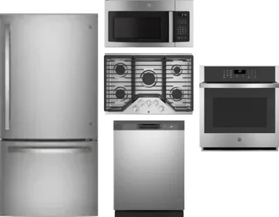 5 Piece Package Includes Refrigerator, Cooktop, Wall Oven, Microwave And Dishwasher