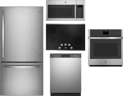 5 Piece Package Includes Refrigerator, Cooktop, Wall Oven, Microwave And Dishwasher