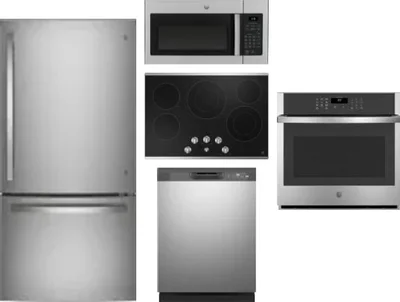 5 Piece Package Includes Refrigerator, Cooktop, Wall Oven, Microwave And Dishwasher