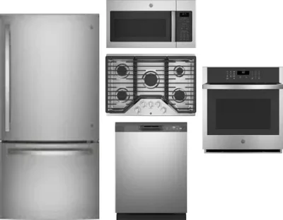 5 Piece Package Includes Refrigerator, Cooktop, Wall Oven, Microwave And Dishwasher