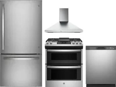 4 Piece Package Includes Refrigerator, Range, Hood And Dishwasher