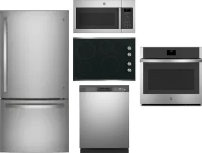 5 Piece Package Includes Refrigerator, Cooktop, Wall Oven, Microwave And Dishwasher