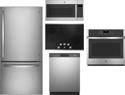 5 Piece Package Includes Refrigerator, Cooktop, Wall Oven, Microwave And Dishwasher
