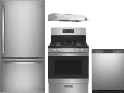 4 Piece Package Includes Refrigerator, Range, Hood And Dishwasher