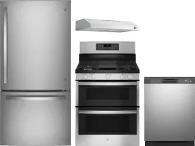 4 Piece Package Includes Refrigerator, Range, Hood And Dishwasher