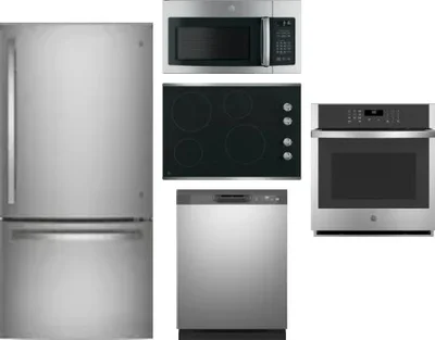 5 Piece Package Includes Refrigerator, Cooktop, Wall Oven, Microwave And Dishwasher